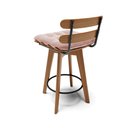 Ver imagem 5 de kit 04 Banquetas Giratória Costela Veludo Base Madeira MA70 - D'Rossi - Rose