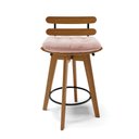 Ver imagem 3 de kit 04 Banquetas Giratória Costela Veludo Base Madeira MA70 - D'Rossi - Rose