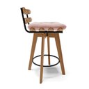 Ver imagem 4 de kit 04 Banquetas Giratória Costela Veludo Base Madeira MA70 - D'Rossi - Rose