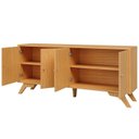 Ver imagem 4 de Buffet Aparador Retrô 4 Portas Lisa 100% MDF 180cm Marrom Carvalho Rose