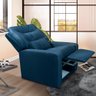 Poltrona Reclinável Velveteen Azul Benim Shop JM - 1