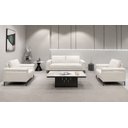 Ver imagem 1 de Sc-8803 Conjunto Internacional Sofá 2,07m com 2 Poltronas Branco Material Ecológico Sala Tv Luxo