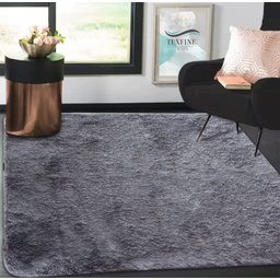 Tapete Peludo 1,35x2,00 Shaggy Costa Oro Cinza Escuro - 1