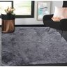 Tapete Peludo 1,35x2,00 Shaggy Costa Oro Cinza Escuro - 1