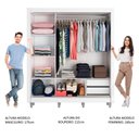 Ver imagem 5 de Guarda Roupa Casal Madesa Lyon 3 Portas de Correr 2 Gavetas com Pés