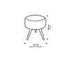 Kit Poltrona Decorativa Emilia + Puff Redondo Suede Bege Pés Madeira Mz Decor - 4