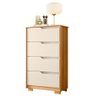 Cômoda Para Quarto 4 Gavetas Luna Carvalho Grife off White - 1