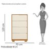Cômoda Para Quarto 4 Gavetas Luna Carvalho Grife off White - 5
