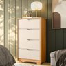 Cômoda Para Quarto 4 Gavetas Luna Carvalho Grife off White - 7