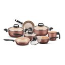 Ver imagem 1 de Conjunto de Panelas Mta Florence Supra 7 Peças Antiaderente com Tampa de Vidro Cor Chocolate
