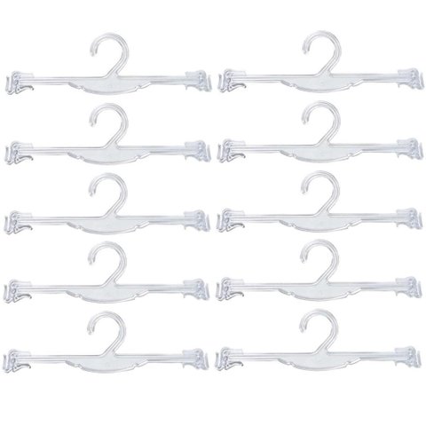 Kit 10 Cabides para Lingerie com Encaixe para Alças Lojas Transparentes Arara