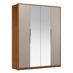 Guarda Roupa Casal 4 Portas com Espelho e 3 Gavetas Attore - Nogueira/nude Prime Tx - 10 Guarda Roupa Casal 4 Portas com Espelho e 3 Gavetas Attore - Nogueira/nude Prime Tx - 10