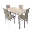 Ver imagem 2 de Conjunto Sala de Jantar Mesa Dubai Tampo Vidro com 4 Cadeiras Tokio