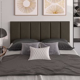 Cabeceira Painel Estofada para Cama de Casal 1,40 - Marrom - 2