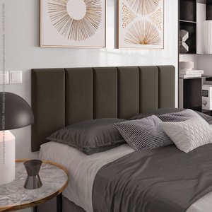 Cabeceira Painel Estofada para Cama de Casal 1,40 - Marrom