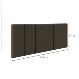 Cabeceira Painel Estofada para Cama de Casal 1,40 - Marrom - 4