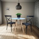 Ver imagem 2 de Conj Mesa Eames Dsw 70cm Redondo com 2 Cad Paris Tp Branco - Preto