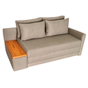 Ver imagem 2 de Sofá Cama | com Tampo Lateral | Tecido Linho | 180cm | Oliva