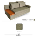 Ver imagem 4 de Sofá Cama | com Tampo Lateral Esquerdo Tecido Linho - 180cm - Safira