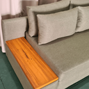 Ver imagem 6 de Sofá Cama | com Tampo Lateral | Tecido Linho | 180cm | Oliva