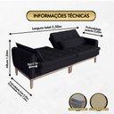 Ver imagem 5 de Sofá Cama Rivieira 2.50m - Preto