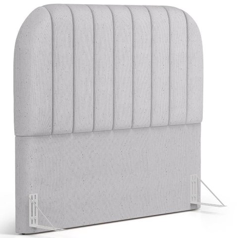 Cabeceira Cama Box Queen Estofada Orgânica 160cm Alice W01 Linho Cinza - Lyam Decor