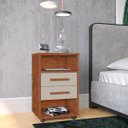 Ver imagem 2 de Mesa de Cabeceira Cielo 2 Gavetas - Freijó Wood/Off White
