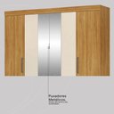 Ver imagem 5 de Guarda Roupa Casal Cádis 4 Portas Cinamon Touch/off White com Espelho - Demóbile