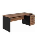 Ver imagem 2 de Mesa Diretor Start 192 cm com Gaveteiro Marrom/Preto Gebb Work