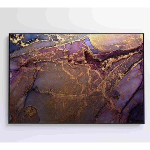 Quadro abstrato com pintura dourada Decor&Quadros ABS046 60x40 cm Adesivo fotográfico