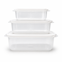 Ver imagem 1 de Kit 3 Potes Plásticos Retangulares com Tampa 4L 2,5L 1,25L para Cozinha e Despensa