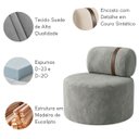 Ver imagem 4 de Poltrona Orgânica Moderna Decorativa para Sala Suede:Suede Cinza