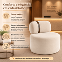 Ver imagem 5 de Poltrona Orgânica Moderna Decorativa para Sala Suede:Suede Cinza