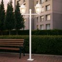 Ver imagem 2 de Kit 2 Postes 210cm Luminária Externo de Chão Clássicos Dital Branco Jardim Praças Residenciais