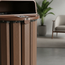 Ver imagem 5 de Lixeira de Madeira Plástica Ecológica 94l - Marrom