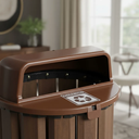 Ver imagem 3 de Lixeira de Madeira Plástica Ecológica 94l - Marrom