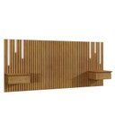 Ver imagem 2 de Cabeceira King Paris Ripado Quarto 2 Mesas com Gaveta e Led Naturale