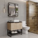 Ver imagem 1 de Gabinete para Banheiro com Cuba e Espelheira Concept CabeCasa MadeiraOriginals