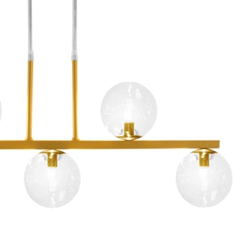 Pendente Jabuti UP na Cor Dourado com Globos Transparentes para 5 Lâmpadas G9 de LED - 4
