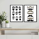 Ver imagem 1 de Kit 2 Quadros Tipos de Barba Cabelo e Bigode 24x18cm - com Vidro:madeira Preta