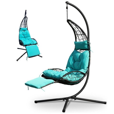 Cadeira Espreguiçadeira Balanço Meia Lua Piscina Jardim Varanda Camping Area Externa Almofadada Conf