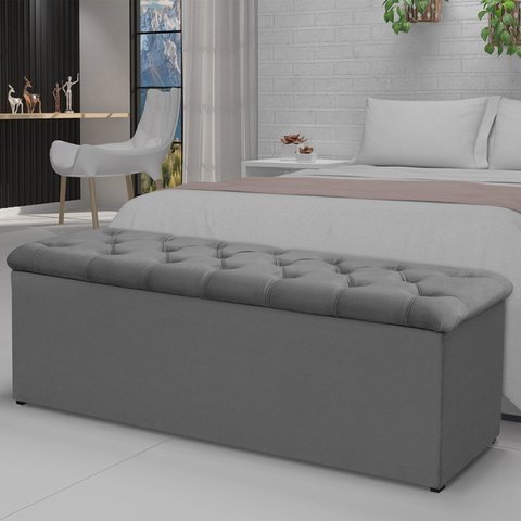 Calçadeira Recamier 90cm Lotus Cinza