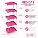 Ver imagem 6 de Prateleira Organizadora Infantil 5 Prateleiras Plástico PP Rosa Yeet