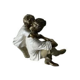 Escultura Decorativa Filho Abraçando seu Pai decoração Espressione Estatua Pai e filho, Estatua Pai  - 3