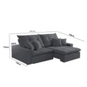 Ver imagem 2 de Sofá com Chaise B010 3 Lugares Retrátil e Reclinável 210cm Cinza Escuro Meu Sofá Online