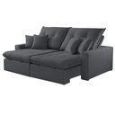 Ver imagem 1 de Sofá com Chaise B010 3 Lugares Retrátil e Reclinável 210cm Cinza Escuro Meu Sofá Online