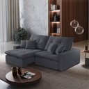 Ver imagem 6 de Sofá com Chaise B010 3 Lugares Retrátil e Reclinável 210cm Cinza Escuro Meu Sofá Online