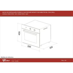 Forno à Gás de Embutir 50L com Grill Infinity 127v Fischer - 5