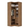 Guarda Roupa Armário de Canto 2 Portas e 3 Gavetas Escócia Amêndola/Grafito para Quarto - 2