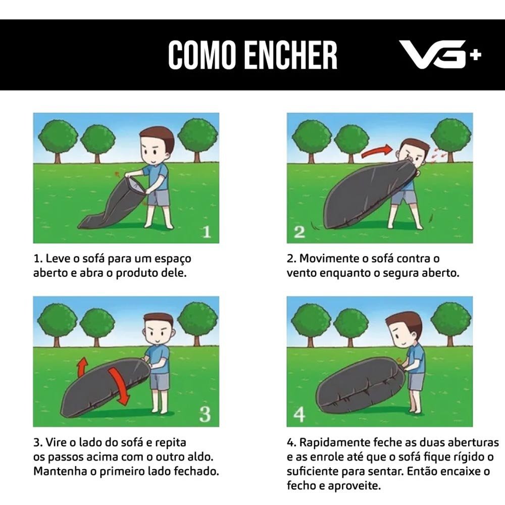 Sofá Puff Air Bag Inflável para Camping Vg+ - 5